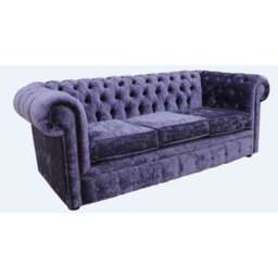 Chesterfield Handmade 3 Seater Sofa Settee Modena Lilac Purple Velvet Fabric In Classic Style - thumbnail 2
