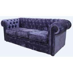 Chesterfield Handmade 3 Seater Sofa Settee Modena Lilac Purple Velvet Fabric In Classic Style - thumbnail 3