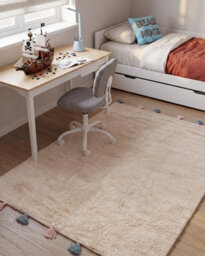 Beliani Kids Rug Kodinhi  Beige 140 X 200 Cm Cotton - thumbnail 2