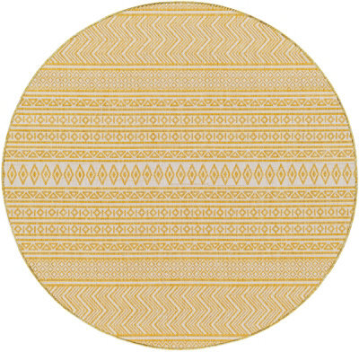 Livabliss Eagean Global Ivory Mustard Yellow Indoor & Outdoor Round Rug 160 X 160 Cm - image 1