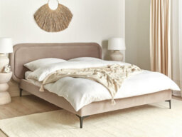 Beliani Bed Velvet Suzette 160 X 200 Cm (Eu King Size) Beige - thumbnail 2