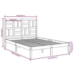 Berkfield Bed Frame Solid Wood 140X200 Cm - thumbnail 6