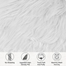 White-Irregular 60X150Cm Large Faux Fur Sheepskin Rug Fluffy Mat Room Sofa Hairy Mat Shaggy Floor Carpet - thumbnail 5