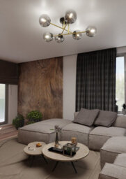 Emibig Lighting Emibig Magnum Ceiling Lamp  2 X E14  Black, Gold With Graphite Shade - thumbnail 5
