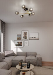 Emibig Lighting Emibig Magnum Ceiling Lamp  2 X E14  Black, Gold With Graphite Shade - thumbnail 3