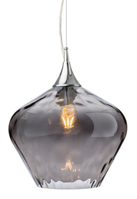 Luminosa Lighting Luminosa Titan Dome Pendant Light Chrome With Smoked Glass - image 1