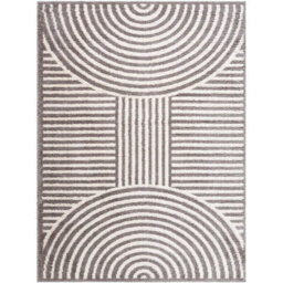 Livabliss Fossay Shaggy-Washable Beige Charcoal Modern Hig Pile Living Bedroom Rug 140 X 200 Cm Easy Care, Non Shedding - thumbnail 1