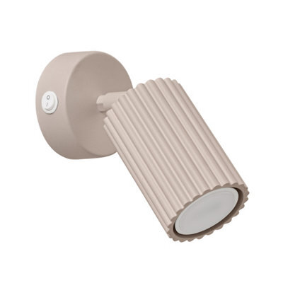 Luminosa Lighting Luminosa Karbon Round Base Single Spotlight With Switch Taupe 1X Gu10 - image 1