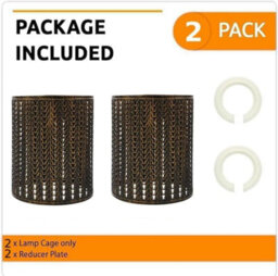2 Pack Brushed Copper Metal Easy Fit Drum Cage Ceiling Light Shade Hollow Out Lamp Shade For Ceiling Pendant Light - thumbnail 5