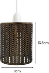 2 Pack Brushed Copper Metal Easy Fit Drum Cage Ceiling Light Shade Hollow Out Lamp Shade For Ceiling Pendant Light - thumbnail 4