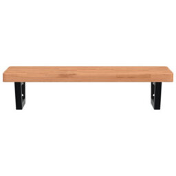 Basin Shelf Wall Mounted Steel and Solid Wood Beech - thumbnail 2