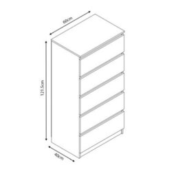 SquareBoxx Fairfield Minimalist Large And Tall Chest Of Drawers 5 Draw In Gloss White - thumbnail 3
