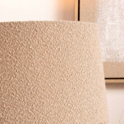 Pacific Lifestyle 30Cm Taupe Boucle Tapered Cylinder Table Lamp Shade Cream Cosy Boho Lampshades - thumbnail 2