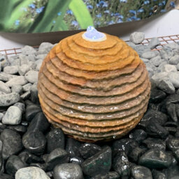Outdoor Living UK Solar Sandstone Sphere 20Cm Natural Stone Water Feature With Cover Without Sump Kit