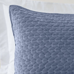 Bianca Fine Linens Attica Velvet Embroidered Pillow Sham Pair Blue - thumbnail 2