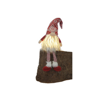 Christmas Decoration - Dangly Leg Skandi Lit Gonk 53Cm (Battery Operated) - Red - image 1