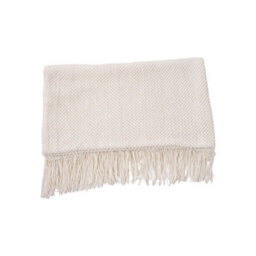 Living And Home Beige Corn-Patterned Knitted Tassel Blanket, 130Cm L X 170Cm W - thumbnail 5