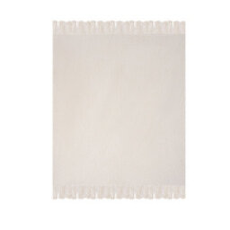 Living And Home Beige Corn-Patterned Knitted Tassel Blanket, 130Cm L X 170Cm W - thumbnail 4