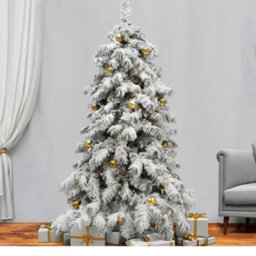 Best Artificial 6Ft Pre Lit Pearl Led Heavy Snow Flocked Arbol Christmas Tree With Extra Large Downward Sweeping Hinged Branches - thumbnail 4