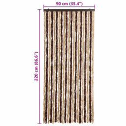 Vidaxl Insect Curtain Beige And Light Brown 90X220 Cm Chenille - thumbnail 7