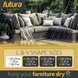 Futura Premium 600D V Shaped 215 X 215 X 80Cm Waterproof Garden Furniture Cover, Outdoor Patio Weatherproof Rattan Sofa Guard - thumbnail 4