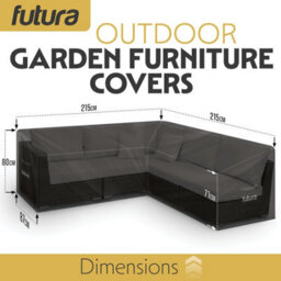 Futura Premium 600D V Shaped 215 X 215 X 80Cm Waterproof Garden Furniture Cover, Outdoor Patio Weatherproof Rattan Sofa Guard - thumbnail 5