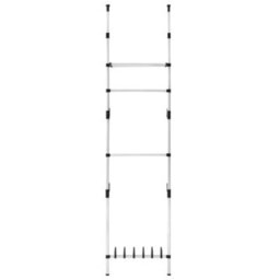 Telescopic Wardrobe System with Rods and Shelf Aluminium - thumbnail 4