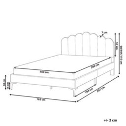 Beliani Bed Velvet Sauvian 160 X 200 Cm (Eu King Size) Taupe - thumbnail 3