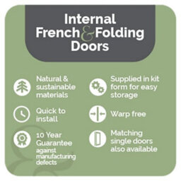 Green & Taylor Shaker Oak 4 Lite Clear Glass - Prefinished Internal French Folding Doorset - 1914 X 2031 X 108mm (Wxhxt) - thumbnail 3