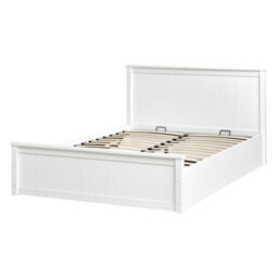 Beliani Ottoman Bed Pine Wood Lambres 140 X 200 Cm (Eu Double) White - thumbnail 4