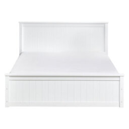 Beliani Ottoman Bed Pine Wood Lambres 140 X 200 Cm (Eu Double) White - thumbnail 6