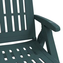 Berkfield Folding Sun Lounger With Wheels Green Pp - thumbnail 8