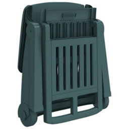 Berkfield Folding Sun Lounger With Wheels Green Pp - thumbnail 7