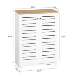 Sobuy Bzr41-W, Bathroom Cabinet Bathroom Storage Cabinet Cupboard With 2 Doors,white,w60Xd30Xh81.5 - thumbnail 3