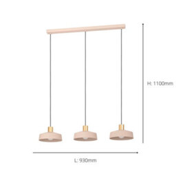 Eglo Valdiola Sandy Pink 3-Light Pendant - thumbnail 3