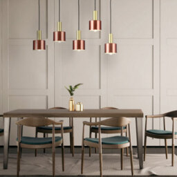 CGC Lighting Selvia 2 - Cgc Gold Round Dome Metal Pendant Ceiling Light With Adjustable Black Cord - thumbnail 4