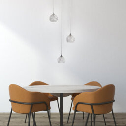 Harper Living Modern 3 Light Pendant Ceiling Light, G9 Cap Type, Polished Chrome Finish, Glass Shades Included, Bulbs Not Included - thumbnail 2