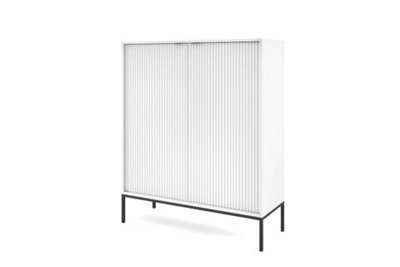 Arte Elegant Nova Highboard Cabinet H1250mm W1040mm D390mm In White Matt - Sleek Storage Solution - image 1