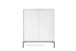 Arte Elegant Nova Highboard Cabinet H1250mm W1040mm D390mm In White Matt - Sleek Storage Solution - thumbnail 2