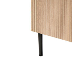 Wyld And Coco Novacasa Bedside Table Black Mdf With Ribbed Natural Ash Front, 1 Drawer, 48 X 40 X 50 Cm - thumbnail 8