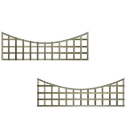 Premier Garden Supplies Concave Top Wooden Trellis Panel 6Ft X 2Ft (3 Pack) Standard Square Lattice Fencing Topper Extension For Climbing Plant Support - thumbnail 2