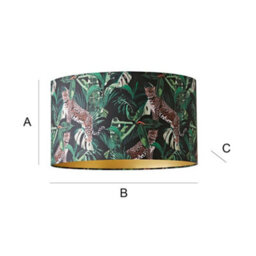 Valuelights Addalyn Green Jungle Animal Print Ceiling Lamp Shade And Bulb (D)35Cm - thumbnail 9