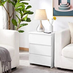 3 Drawers-32X30X59Cm Modern Bedside Table Drawers Cabinet Bedroom Furniture Storage Nightstand Shelf - thumbnail 4
