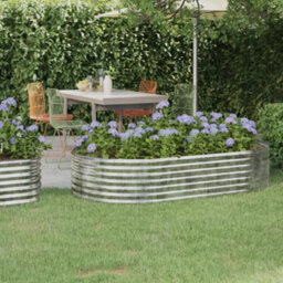 Berkfield Durable Garden Planter Powder-Coated Steel 175X100X36 Cm Silver - thumbnail 2