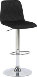 Lamboro Verona Velvet Kitchen Bar Stools, Single, Height Adjustable Gas Lift Stool With Backrest, Breakfast Bar Stool - Black - thumbnail 1