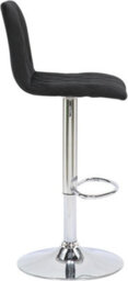Lamboro Verona Velvet Kitchen Bar Stools, Single, Height Adjustable Gas Lift Stool With Backrest, Breakfast Bar Stool - Black - thumbnail 3
