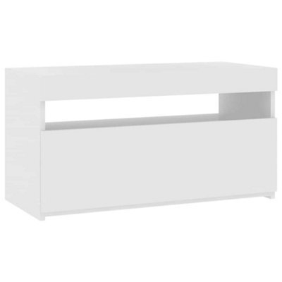 Berkfield Modern Tv Cabinet With Led Lights High Gloss White 75X35X40 Cm - image 1