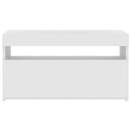 Berkfield Modern Tv Cabinet With Led Lights High Gloss White 75X35X40 Cm - thumbnail 9