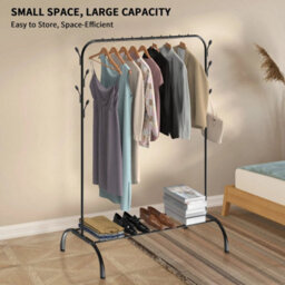 Single Pole Clothes Rail Rackselected Heavy Duty Double Clothes Rail Garment Coat Hanging Display Stand Shoes Rack - thumbnail 6