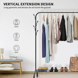 Single Pole Clothes Rail Rackselected Heavy Duty Double Clothes Rail Garment Coat Hanging Display Stand Shoes Rack - thumbnail 3